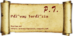 Pávay Terézia névjegykártya